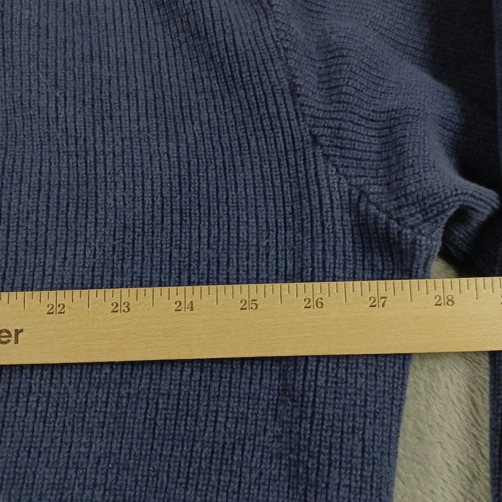 Vintage LL Bean Sweater Mens XLT Blue Knit Outdoor Henley‎ Neck Pullover